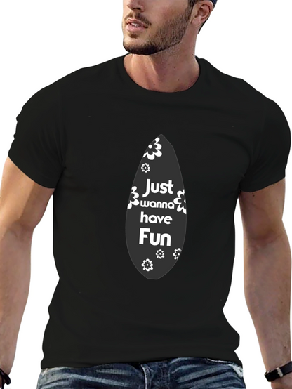 Just Wanna Have Fun Black Graphic Tee
