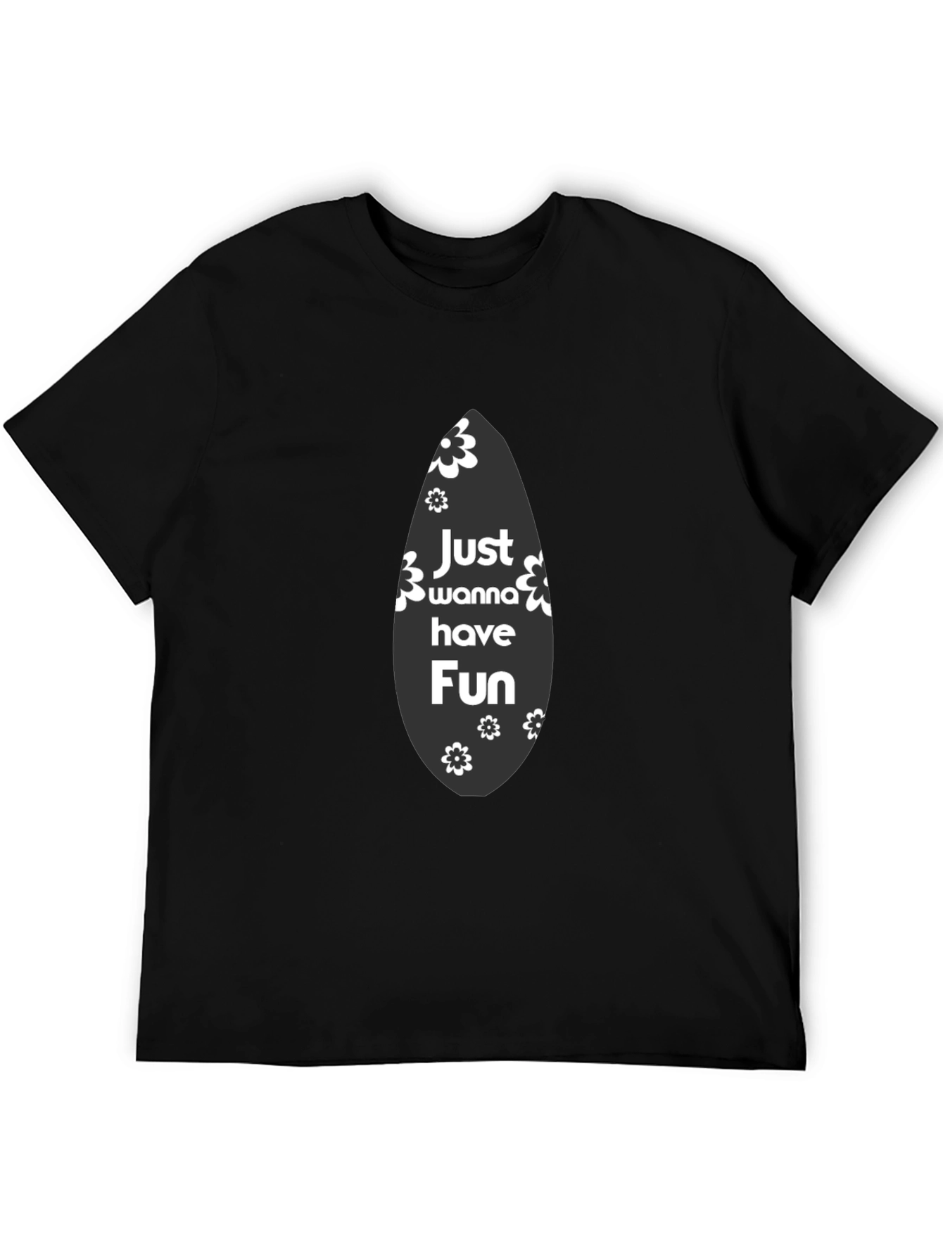 Just Wanna Have Fun Black Graphic Tee
