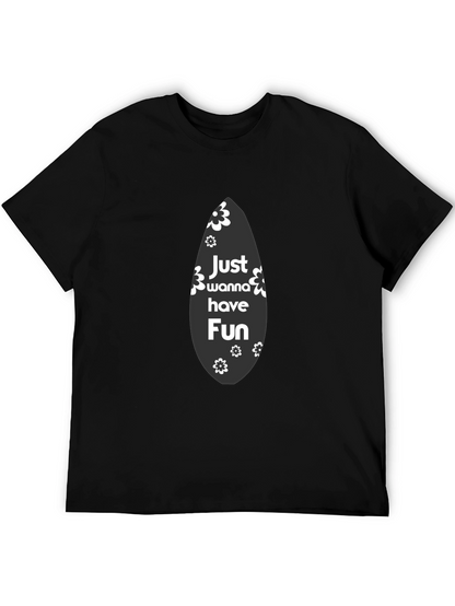 Just Wanna Have Fun Black Graphic Tee
