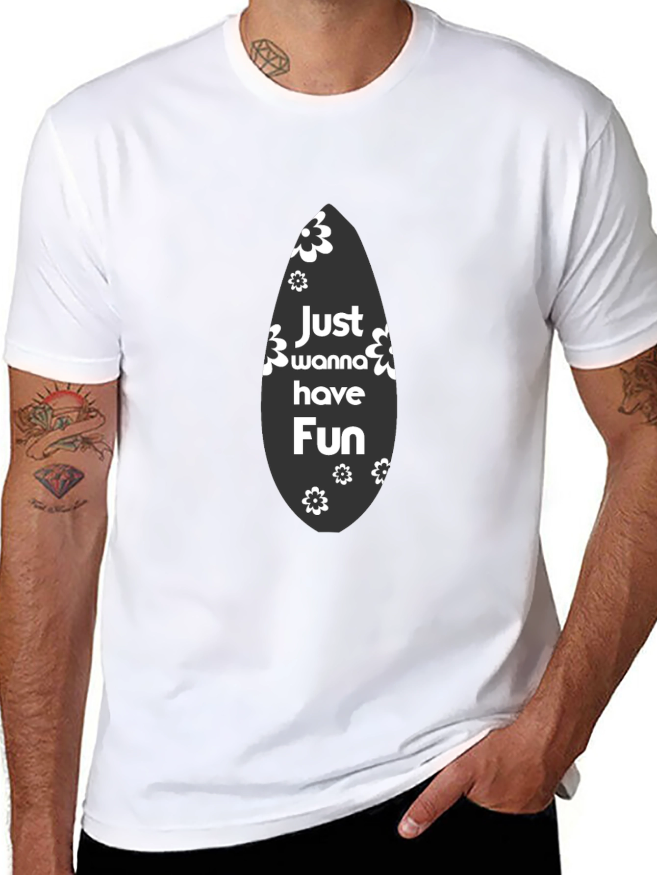 Just Wanna Have Fun Black Graphic Tee