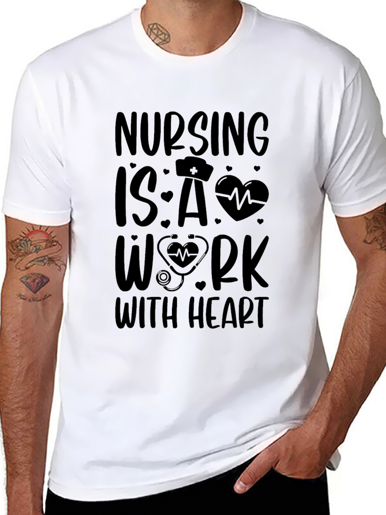 Nursing is a Work With Heart T-Shirt