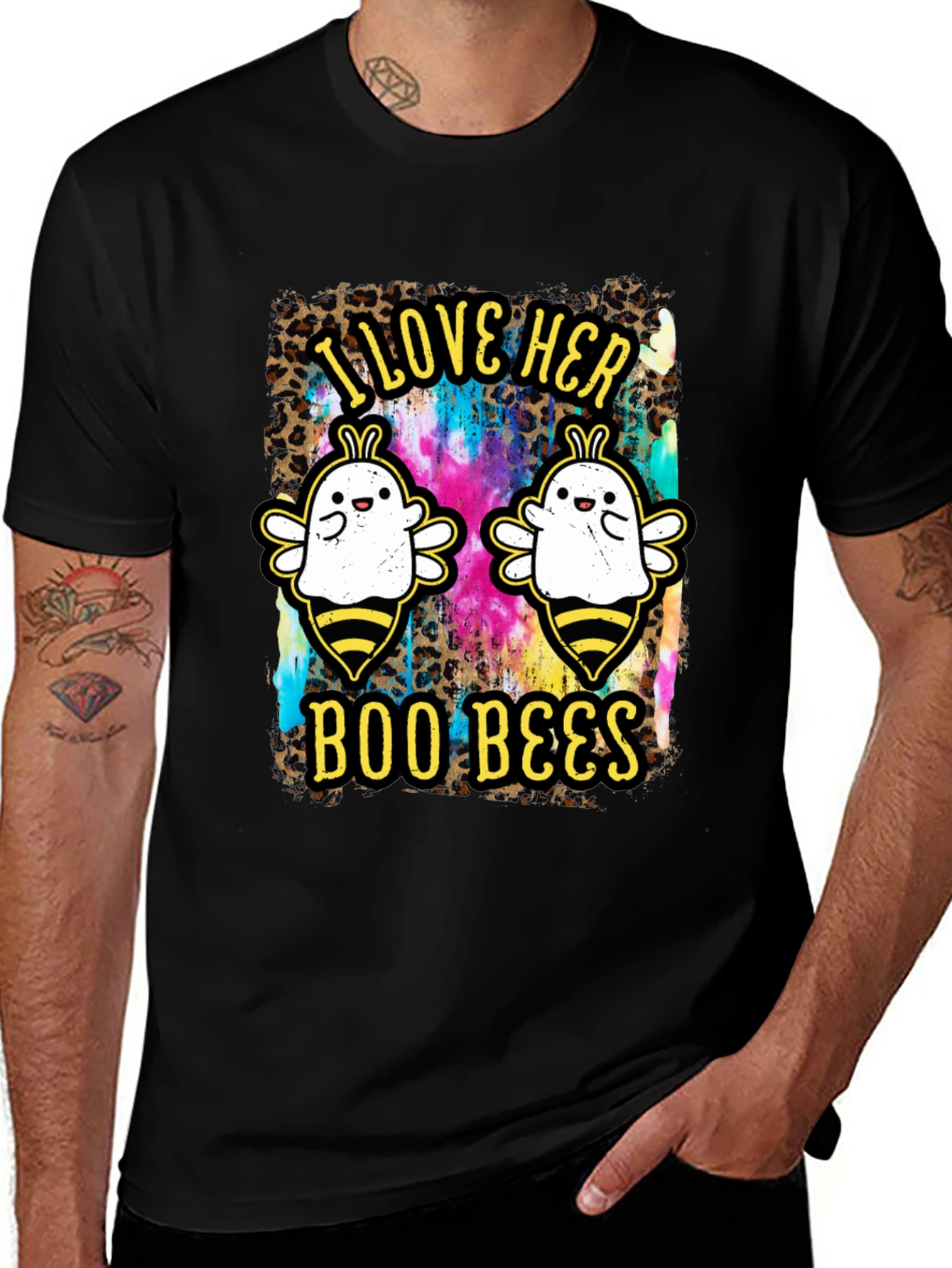 I Love Her Boo Bees Halloween T-Shirt
