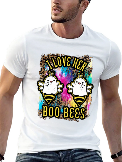 I Love Her Boo Bees Halloween T-Shirt