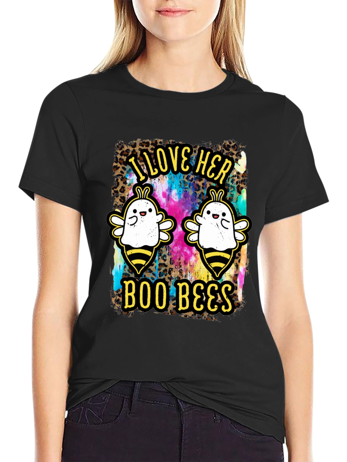 I Love Her Boo Bees Halloween T-Shirt