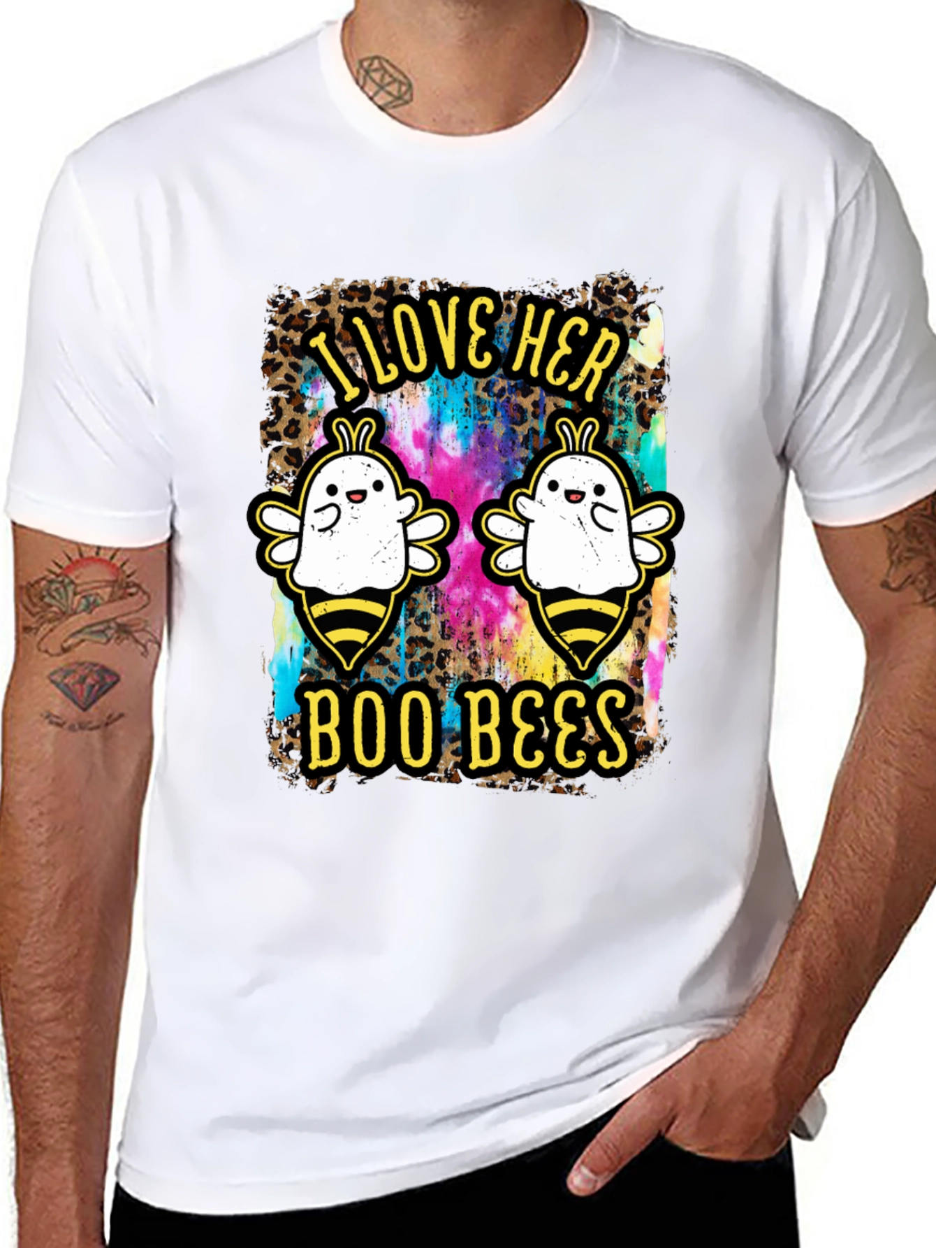 I Love Her Boo Bees Halloween T-Shirt