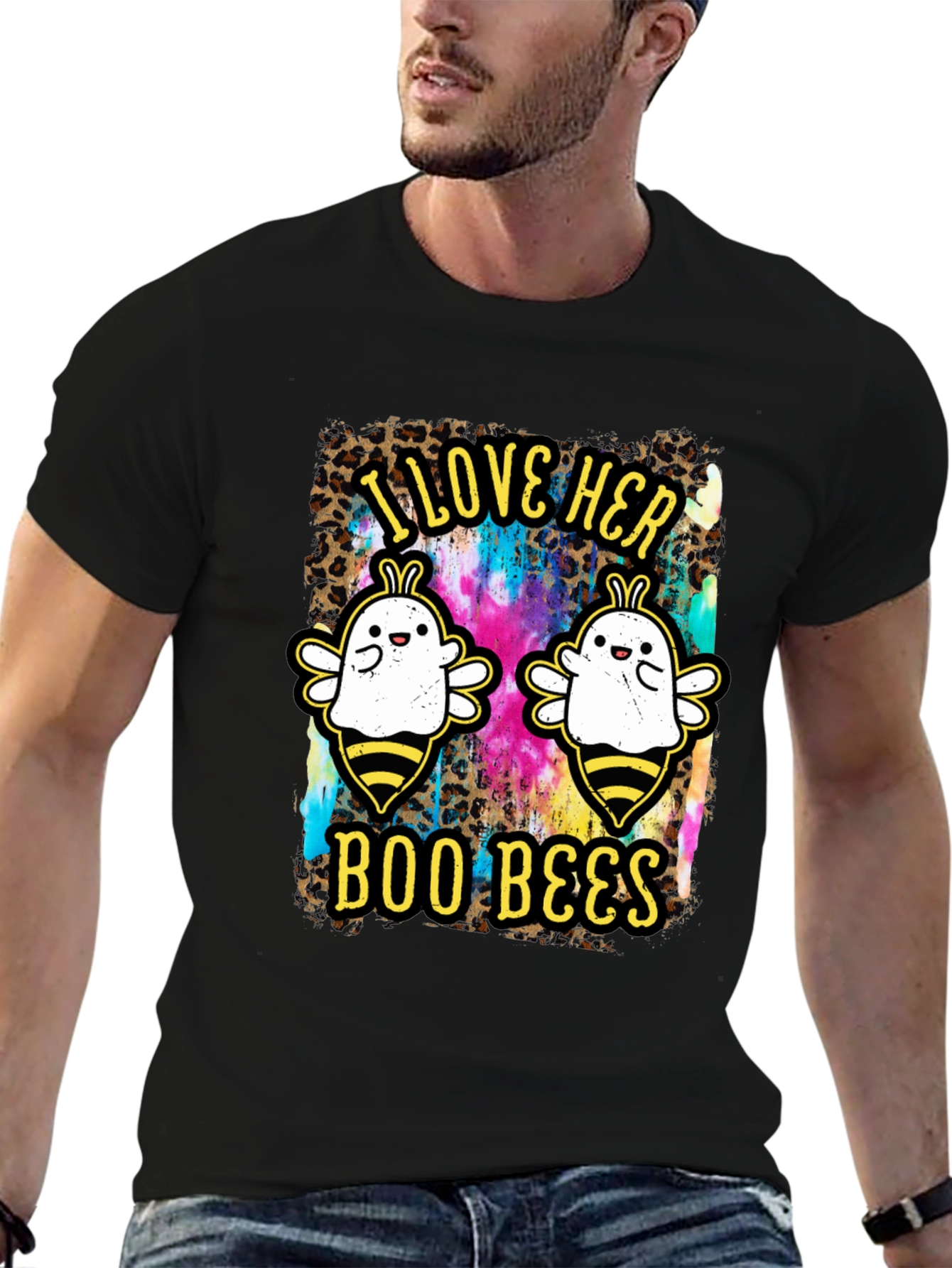 I Love Her Boo Bees Halloween T-Shirt