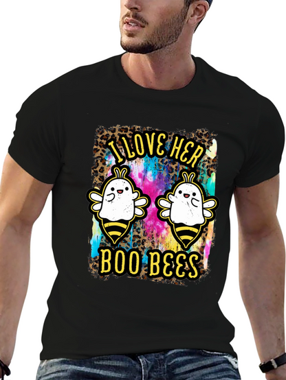 I Love Her Boo Bees Halloween T-Shirt