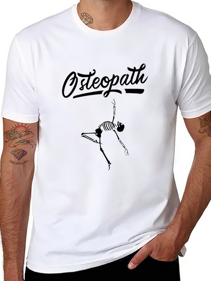 Osteopath Skeleton Graphic Tee - Black Crew Neck T-Shirt