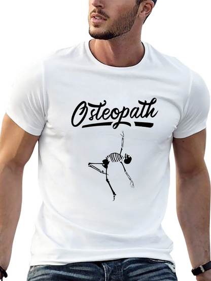 Osteopath Skeleton Graphic Tee - Black Crew Neck T-Shirt