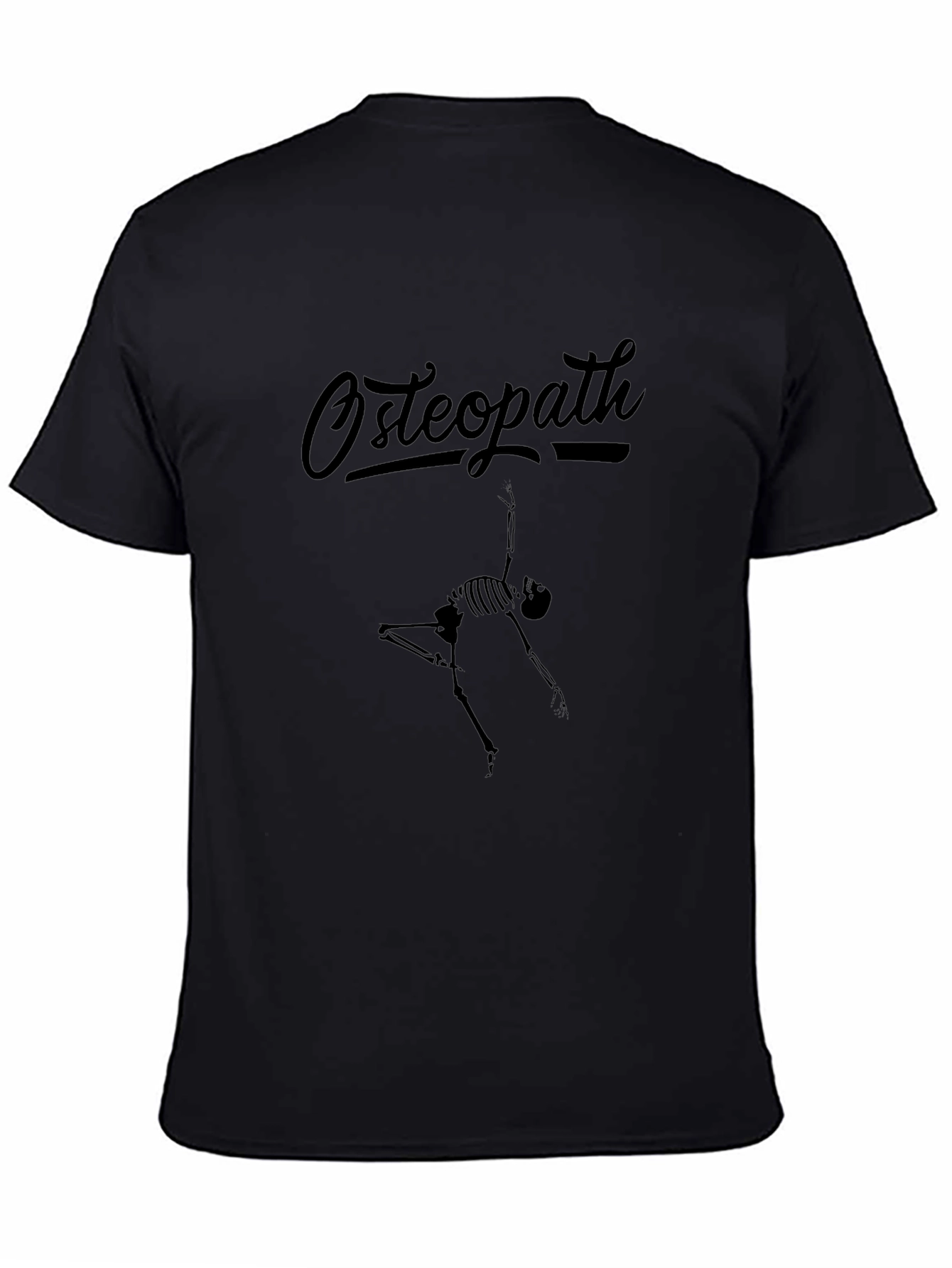 Osteopath Skeleton Graphic Tee - Black Crew Neck T-Shirt