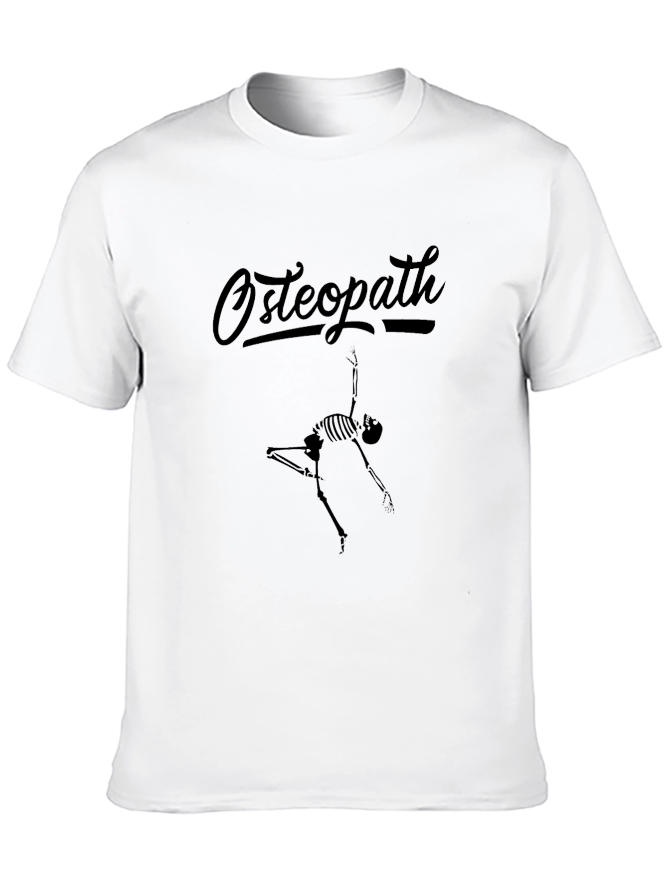 Osteopath Skeleton Graphic Tee - Black Crew Neck T-Shirt