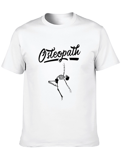 Osteopath Skeleton Graphic Tee - Black Crew Neck T-Shirt