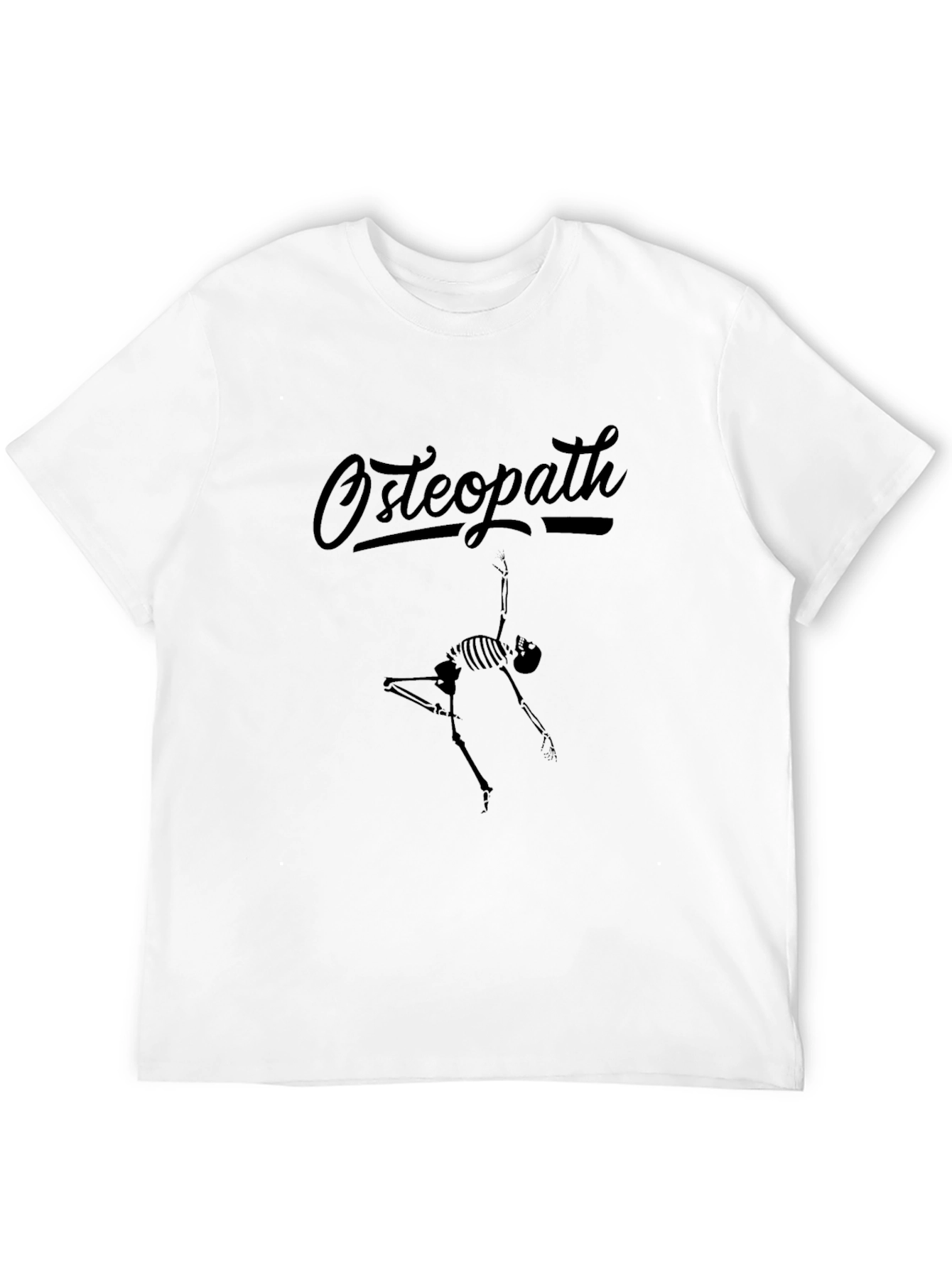 Osteopath Skeleton Graphic Tee - Black Crew Neck T-Shirt