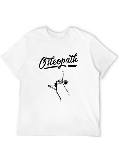 Osteopath Skeleton Graphic Tee - Black Crew Neck T-Shirt