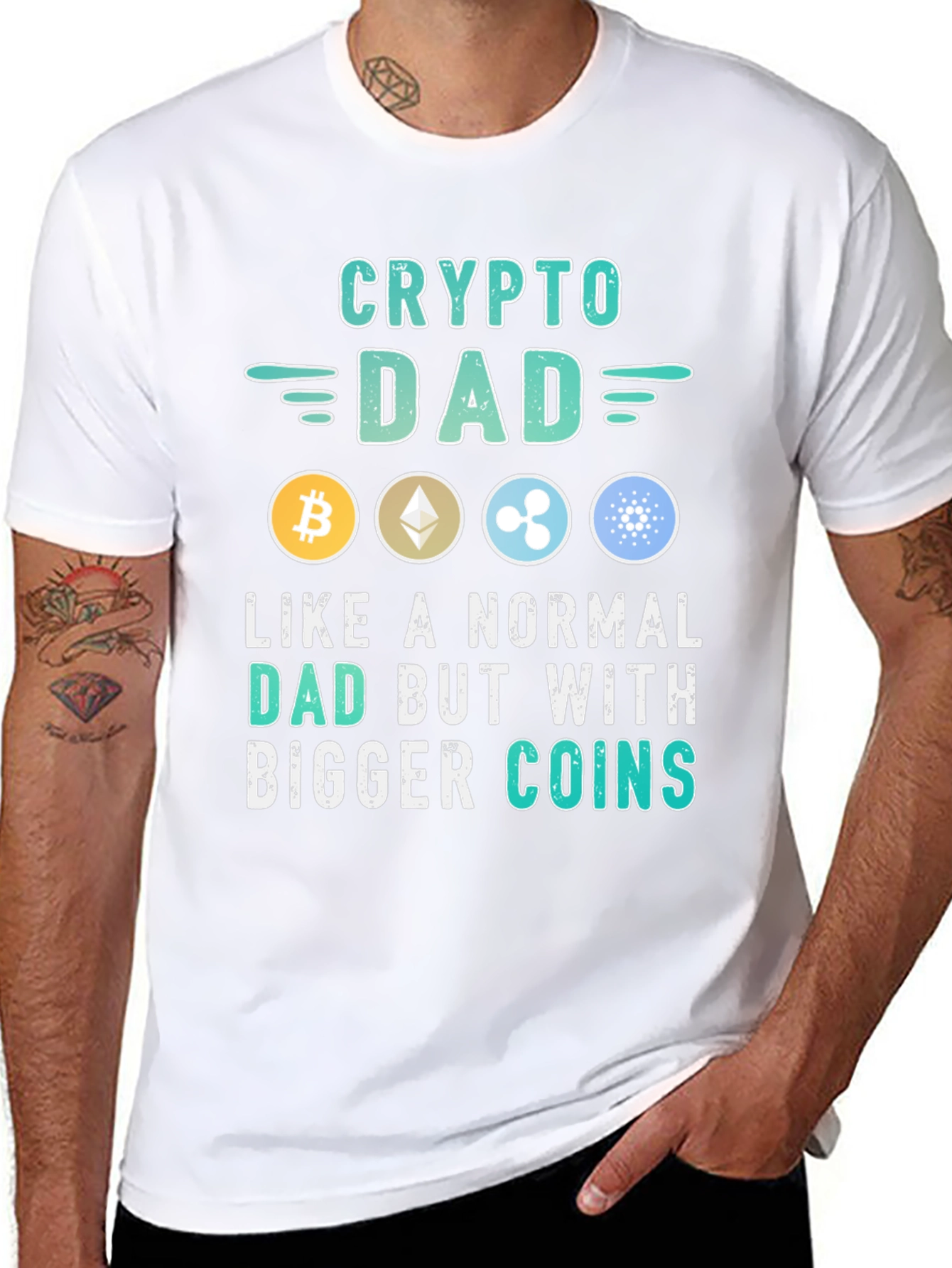 Crypto Dad T-Shirt - Bitcoin Ethereum Ripple