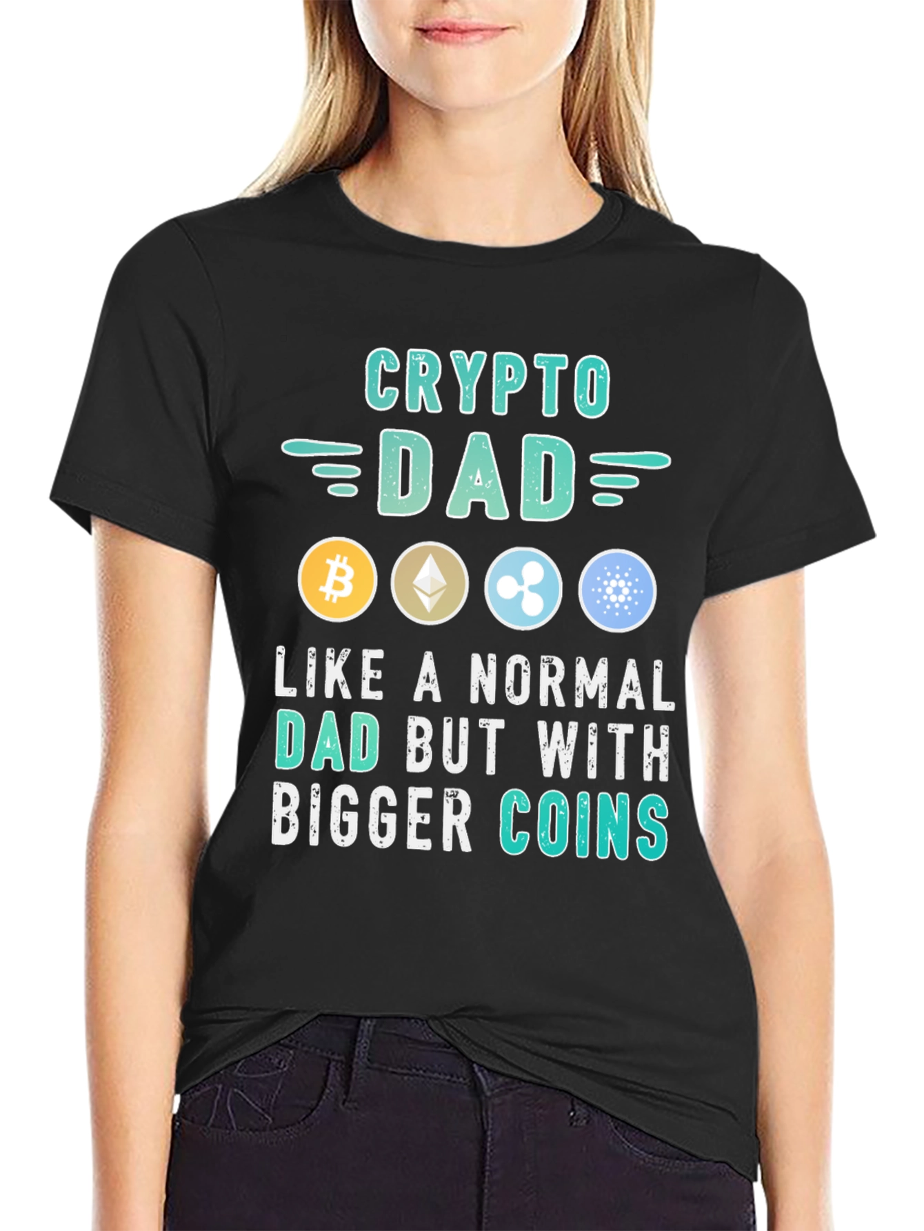 Crypto Dad T-Shirt - Bitcoin Ethereum Ripple