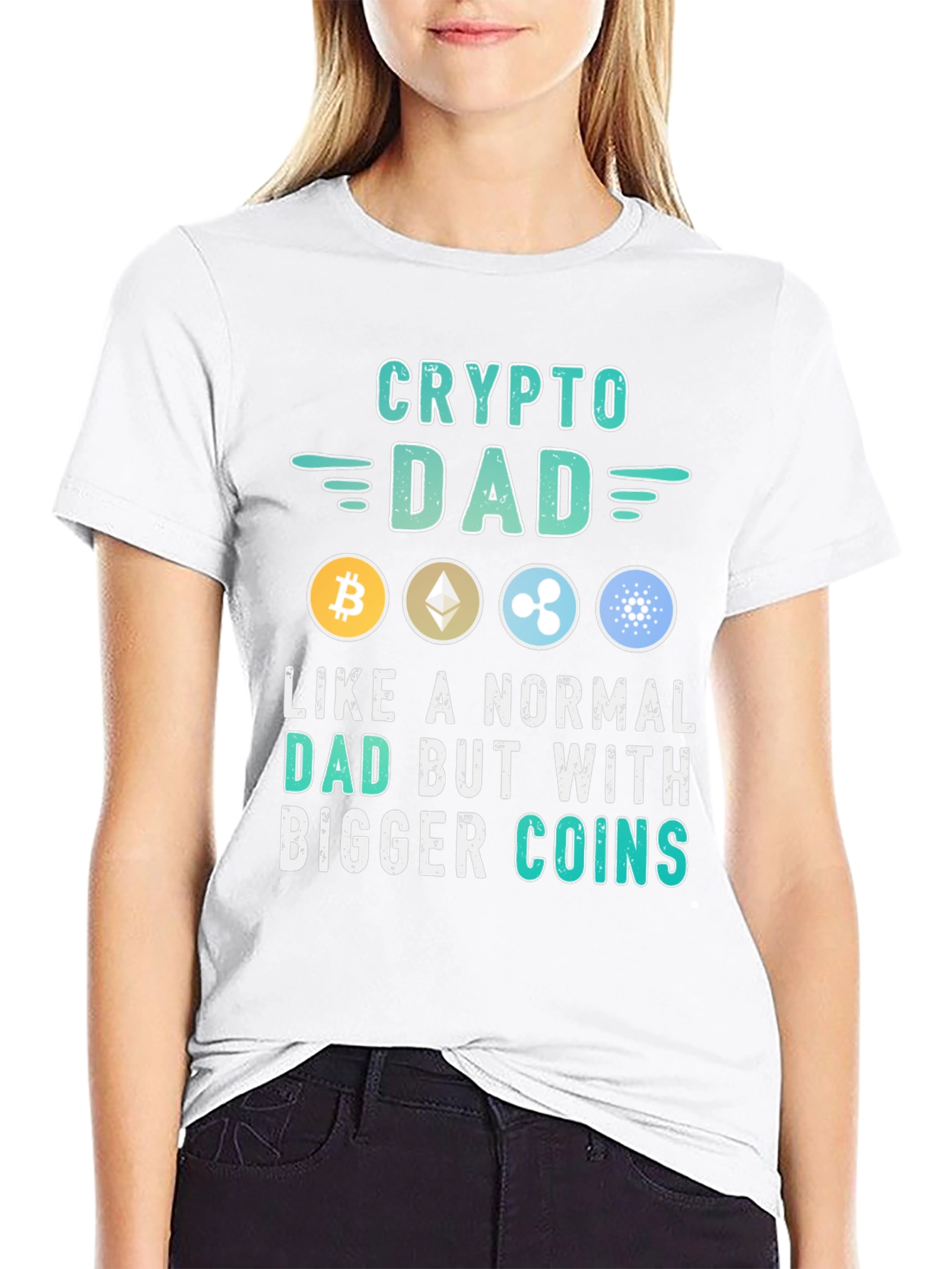 Crypto Dad T-Shirt - Bitcoin Ethereum Ripple