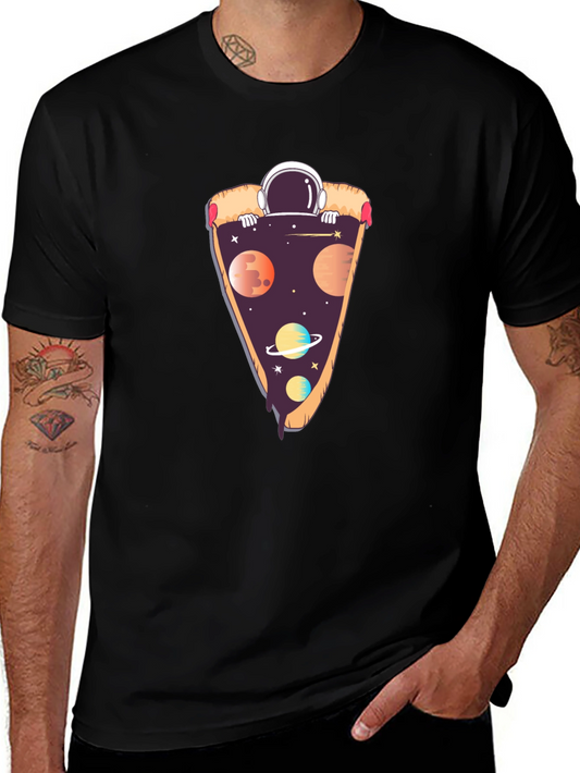 Space Pizza T-Shirt - Astronaut Galaxy Slice Tee