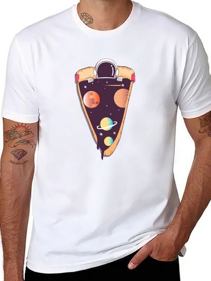 Space Pizza T-Shirt - Astronaut Galaxy Slice Tee