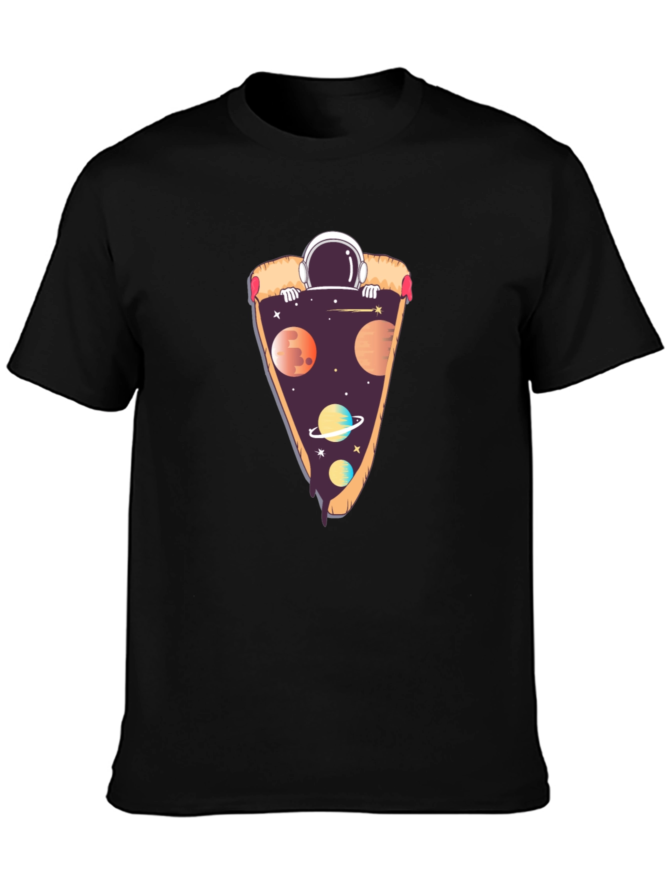 Space Pizza T-Shirt - Astronaut Galaxy Slice Tee