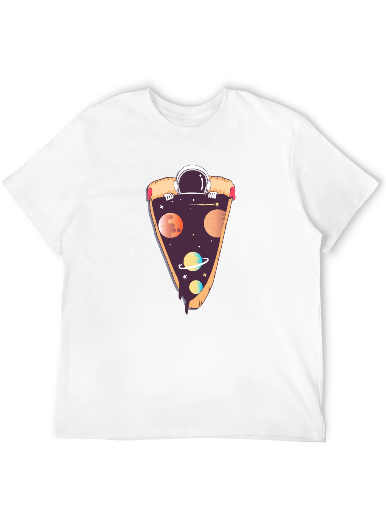 Space Pizza T-Shirt - Astronaut Galaxy Slice Tee