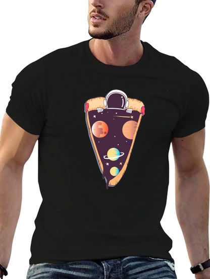 Space Pizza T-Shirt - Astronaut Galaxy Slice Tee