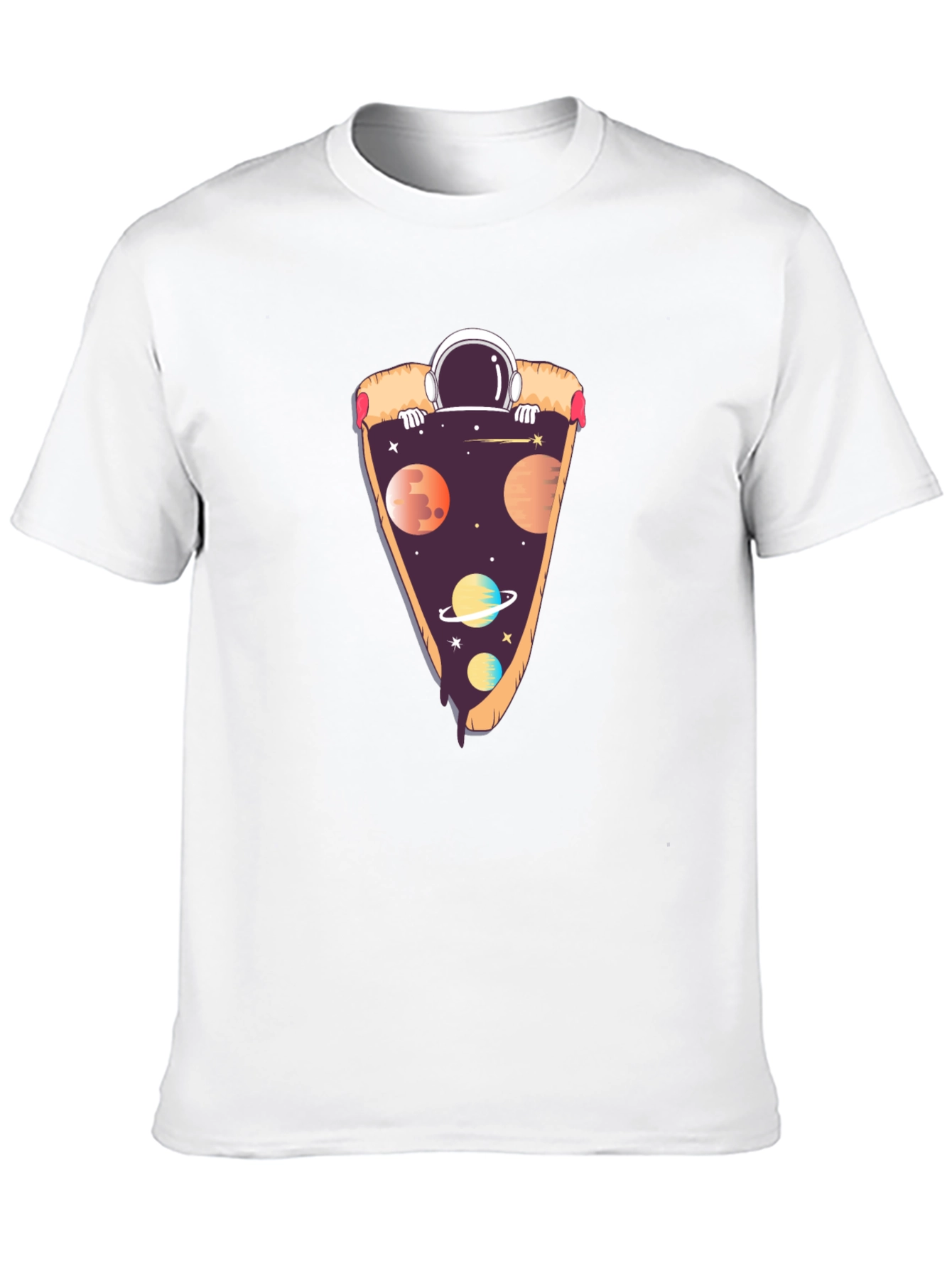 Space Pizza T-Shirt - Astronaut Galaxy Slice Tee