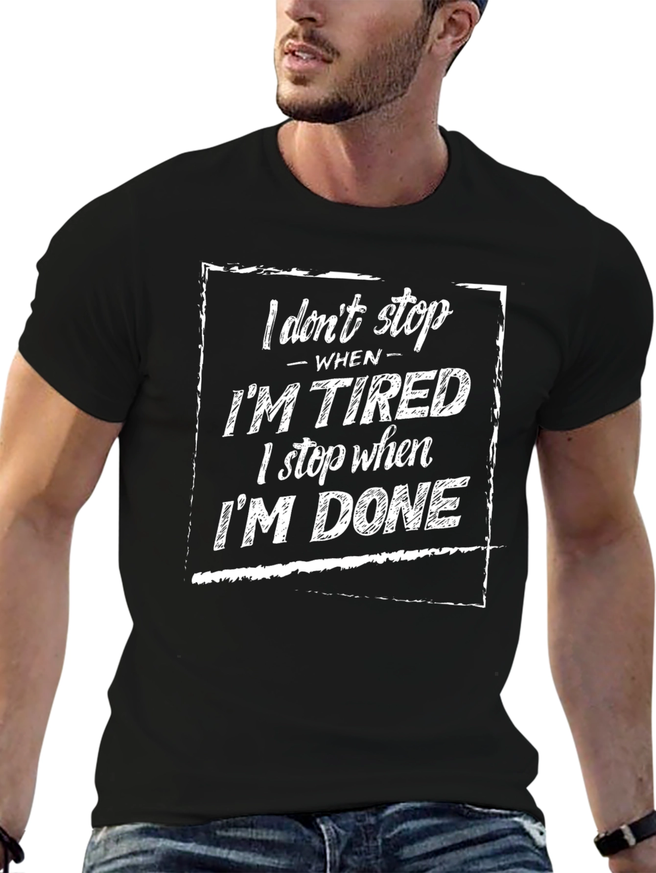 Motivational Im Done Graphic Tee - Black