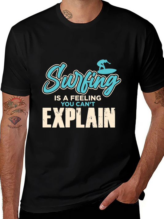 Surfing Feeling Graphic Tee - Mens Black T-Shirt
