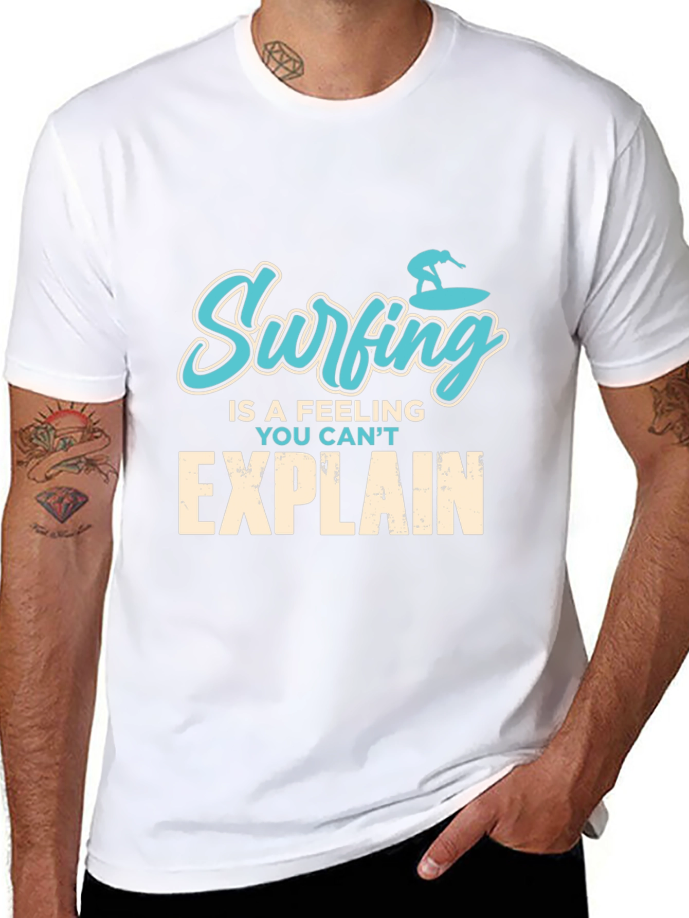 Surfing Feeling Graphic Tee - Mens Black T-Shirt