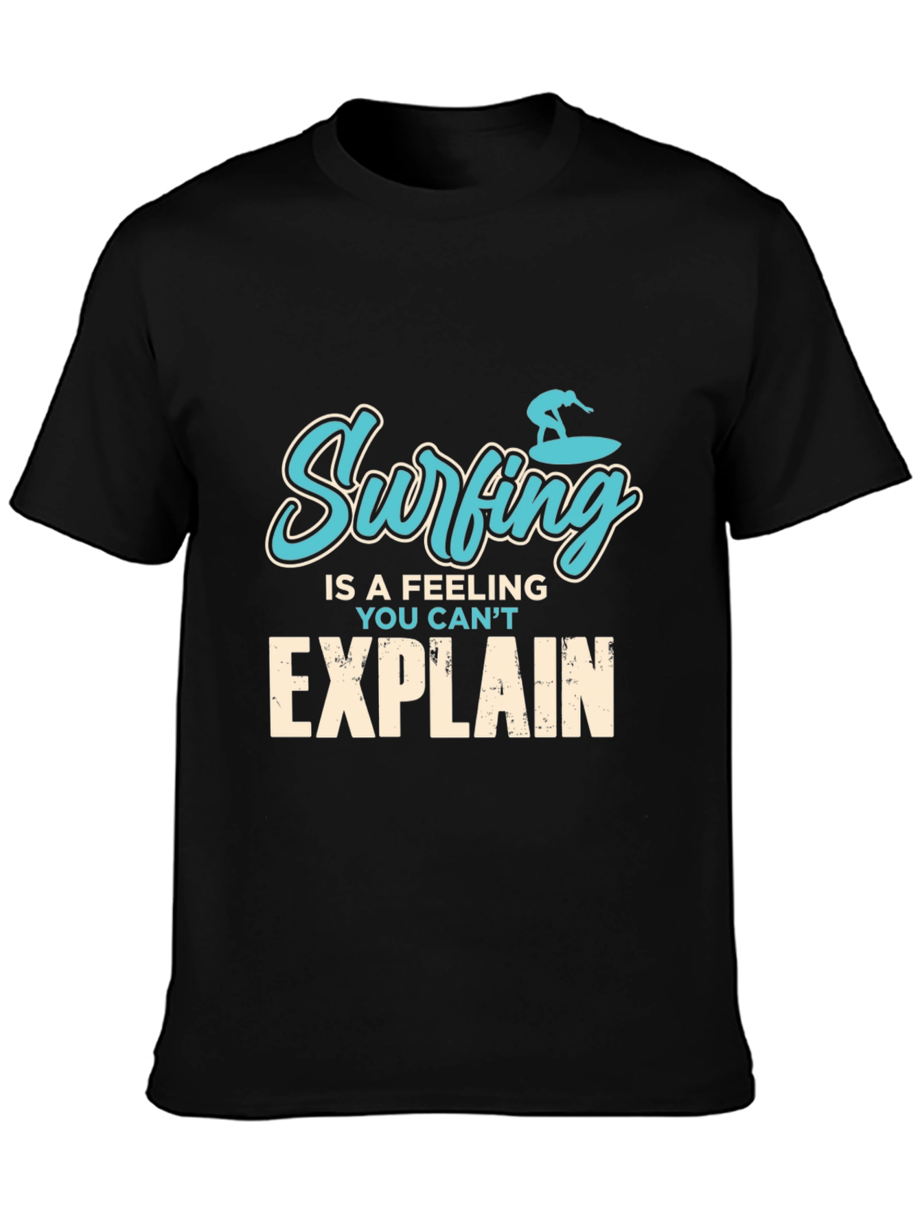 Surfing Feeling Graphic Tee - Mens Black T-Shirt