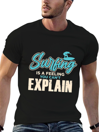 Surfing Feeling Graphic Tee - Mens Black T-Shirt