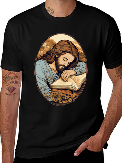 Jesus Sleeping Black T-Shirt