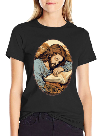 Jesus Sleeping Black T-Shirt