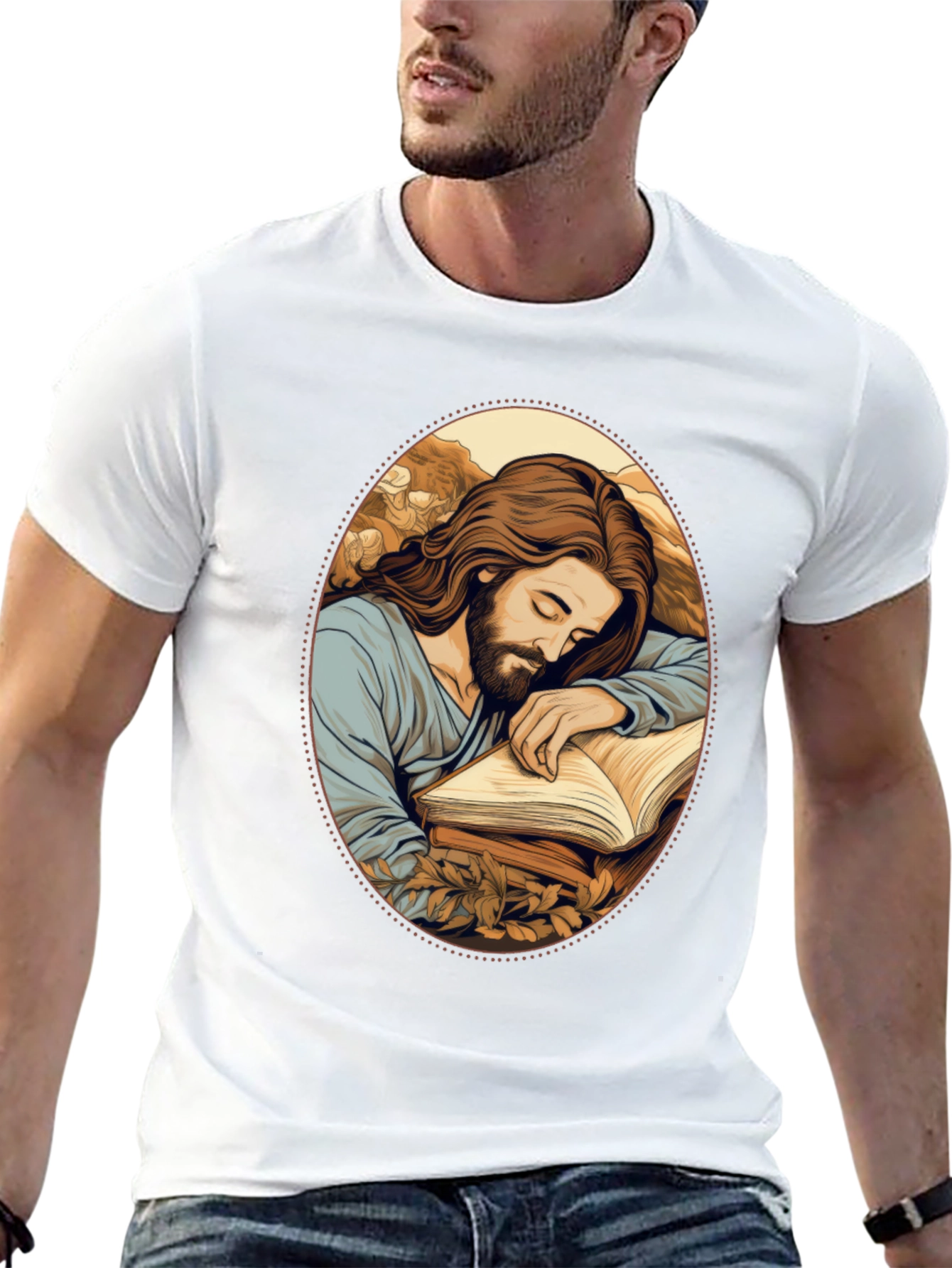 Jesus Sleeping Black T-Shirt