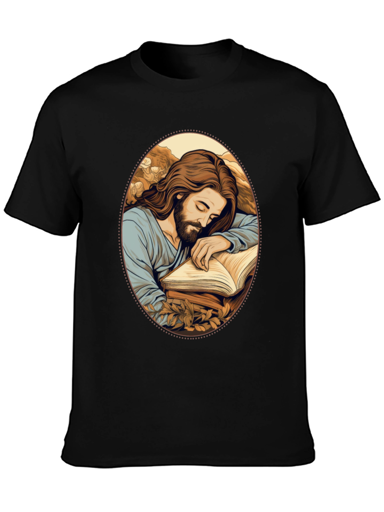 Jesus Sleeping Black T-Shirt