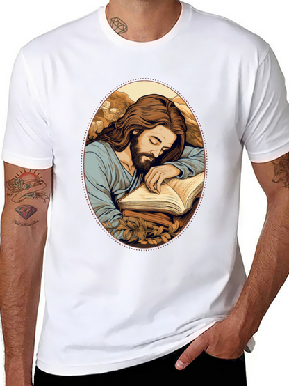 Jesus Sleeping Black T-Shirt