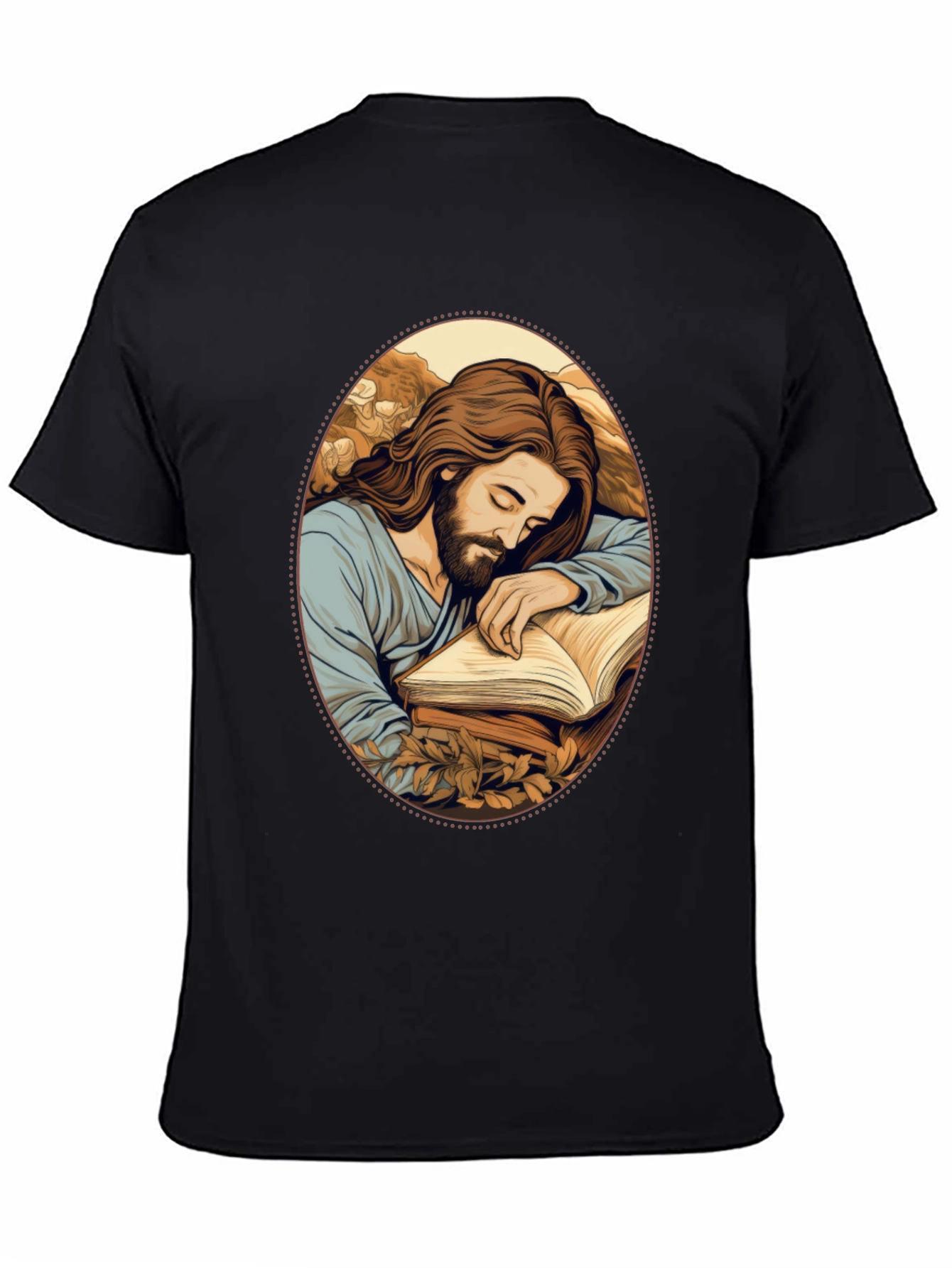 Jesus Sleeping Black T-Shirt