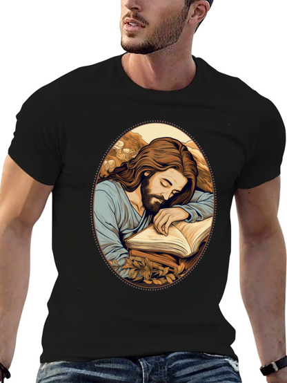Jesus Sleeping Black T-Shirt