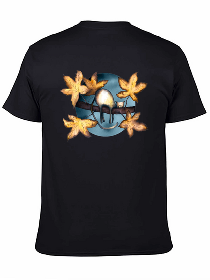 Cat on Branch T-Shirt - Unique Graphic Tee