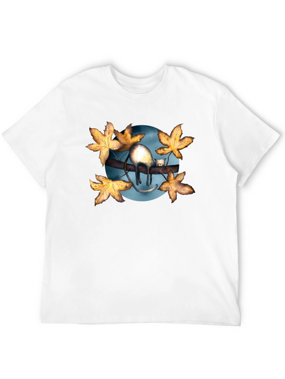 Cat on Branch T-Shirt - Unique Graphic Tee