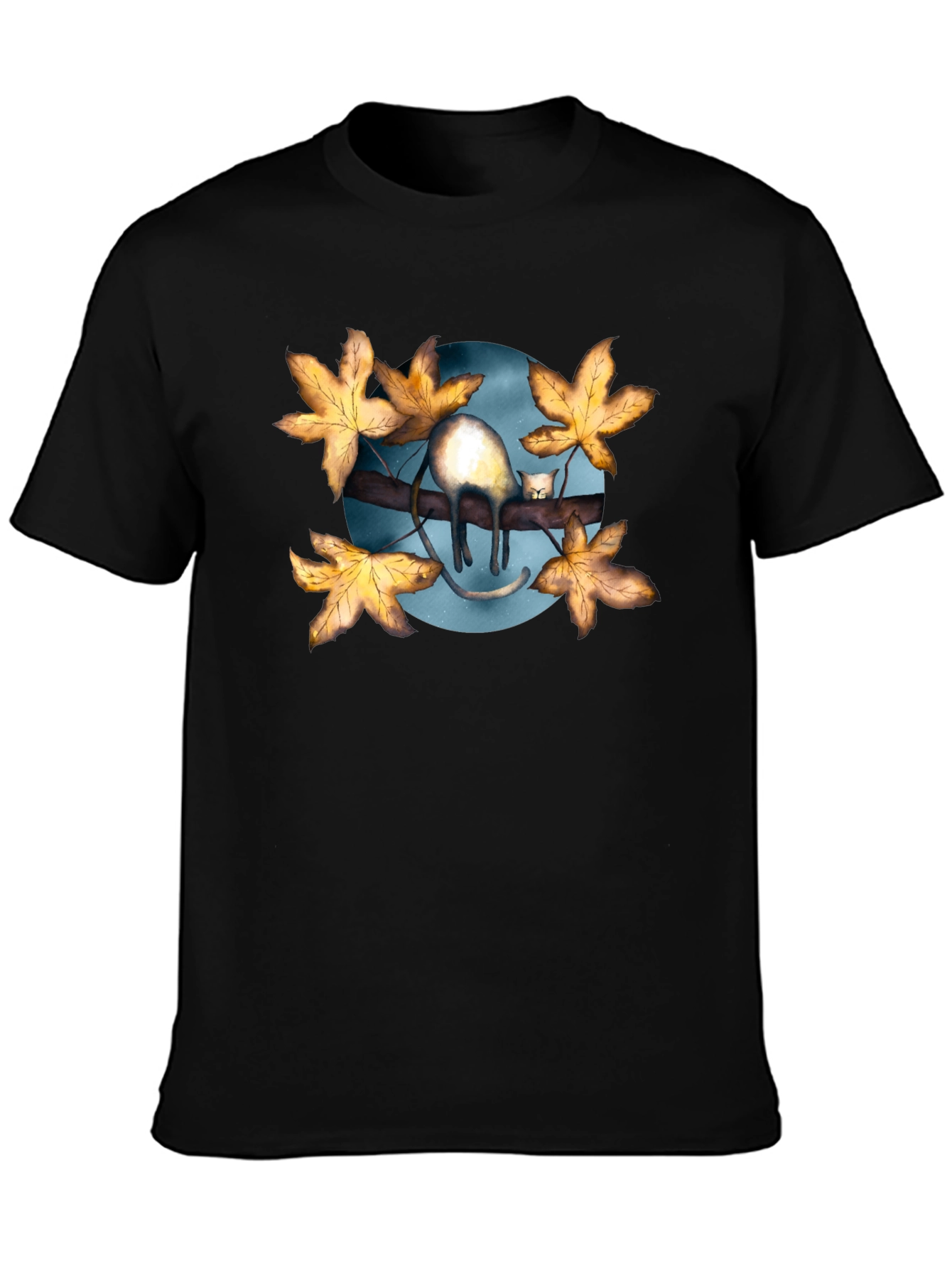 Cat on Branch T-Shirt - Unique Graphic Tee