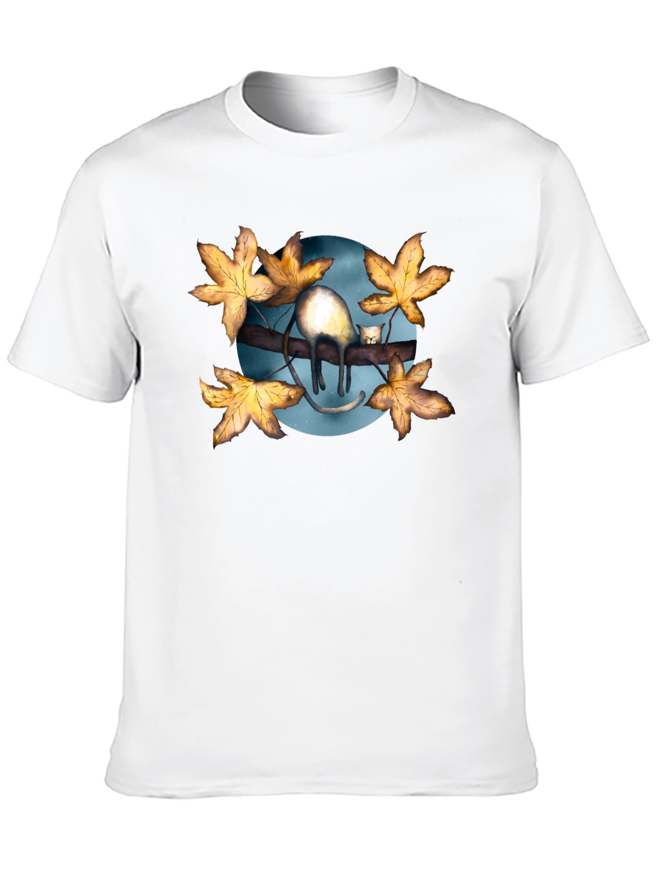 Cat on Branch T-Shirt - Unique Graphic Tee