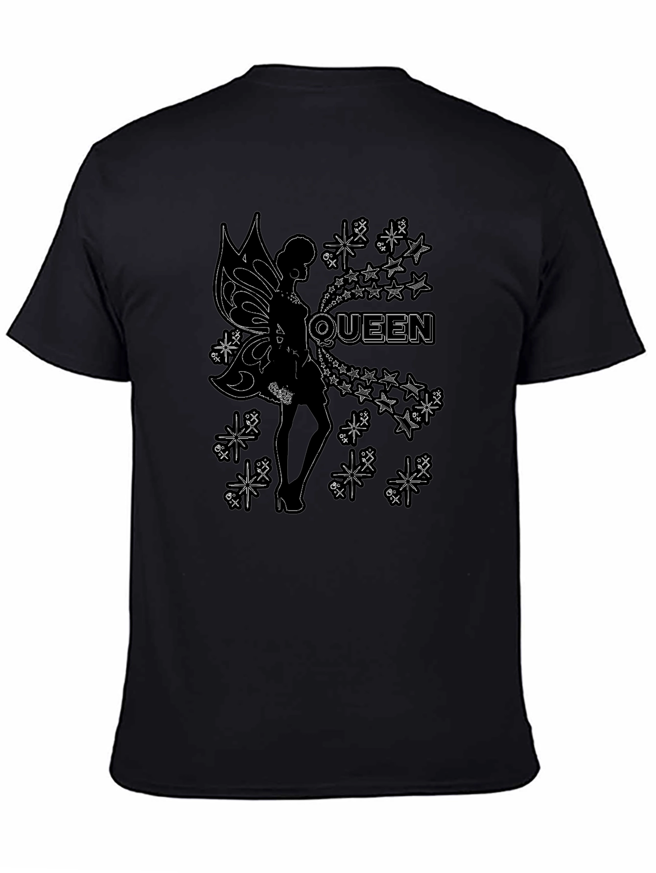 Queen Fairy Graphic Black T-Shirt