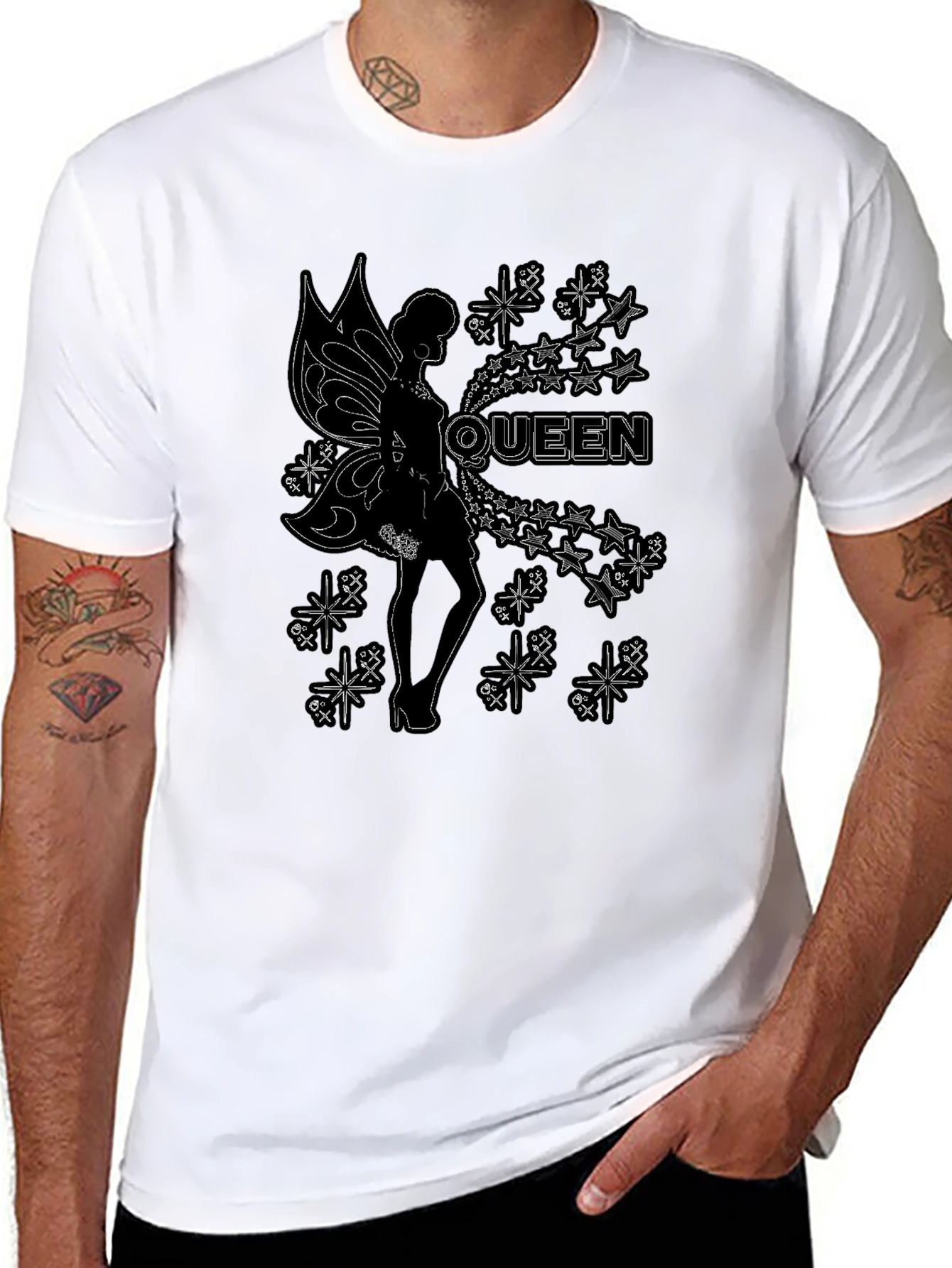 Queen Fairy Graphic Black T-Shirt