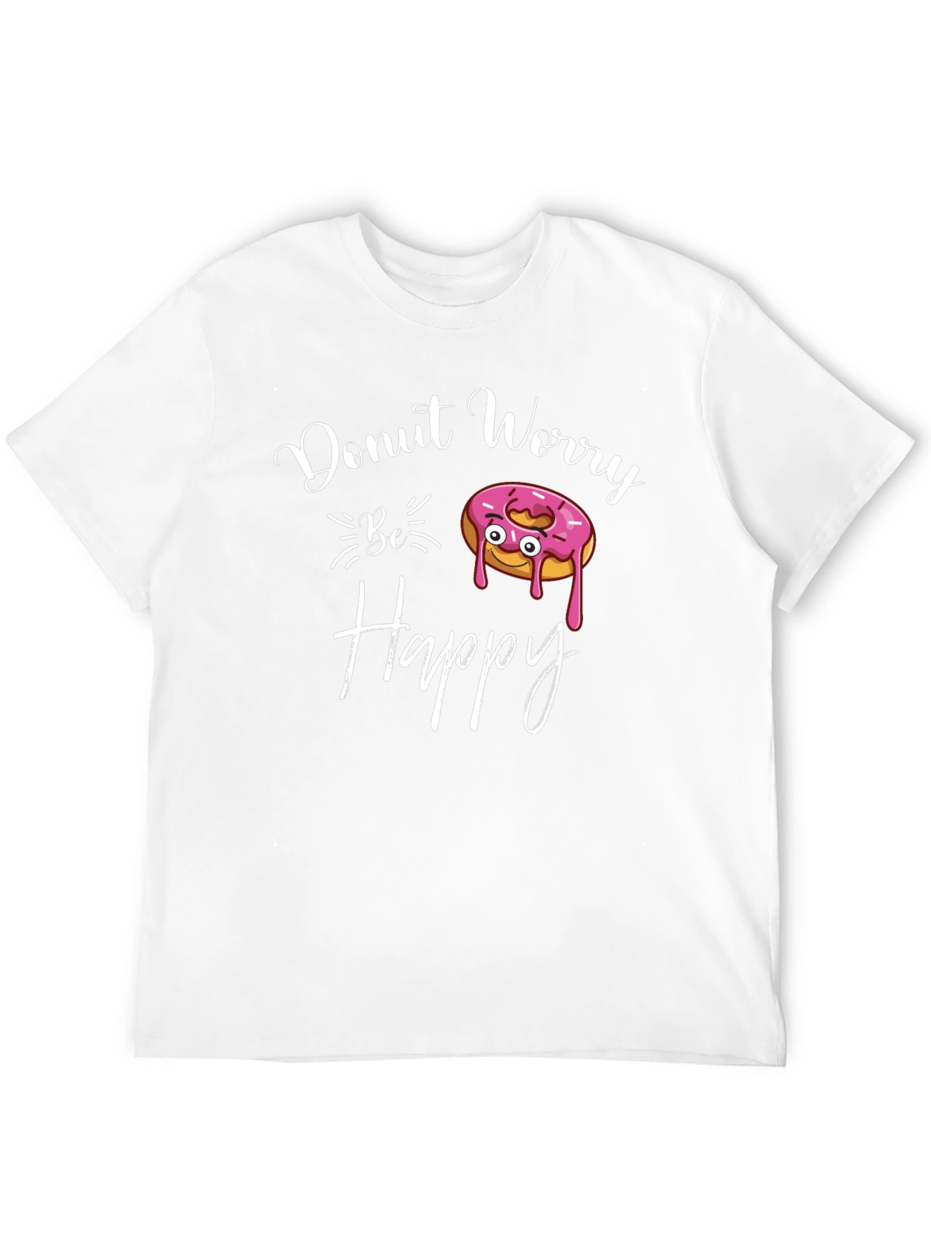 Donut Worry Be Happy Black T-Shirt