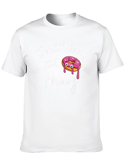 Donut Worry Be Happy Black T-Shirt