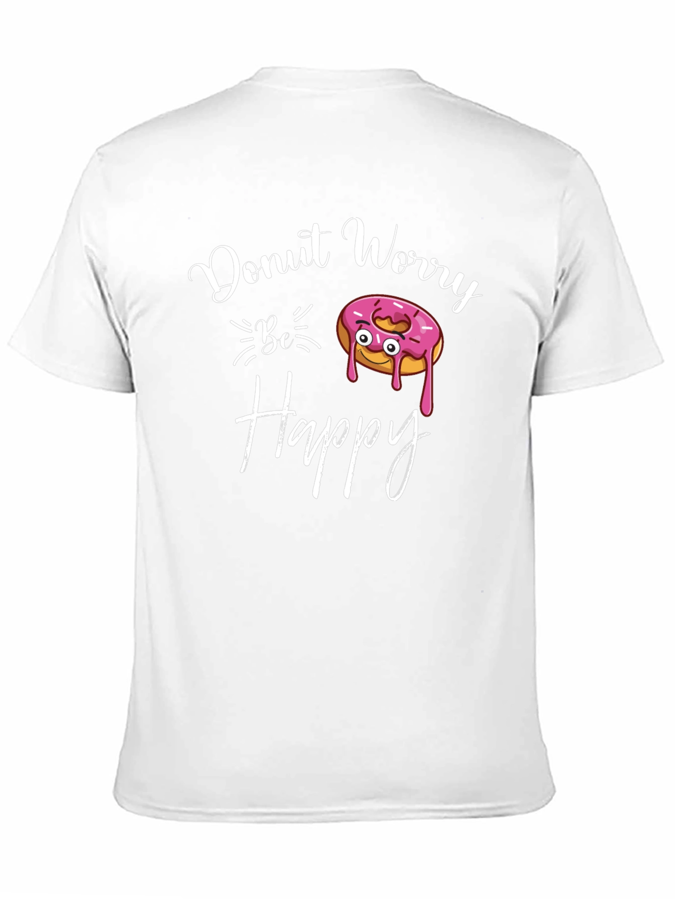 Donut Worry Be Happy Black T-Shirt