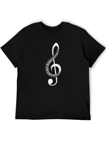 Musical Note Graphic Tee - Black Cotton Comfort