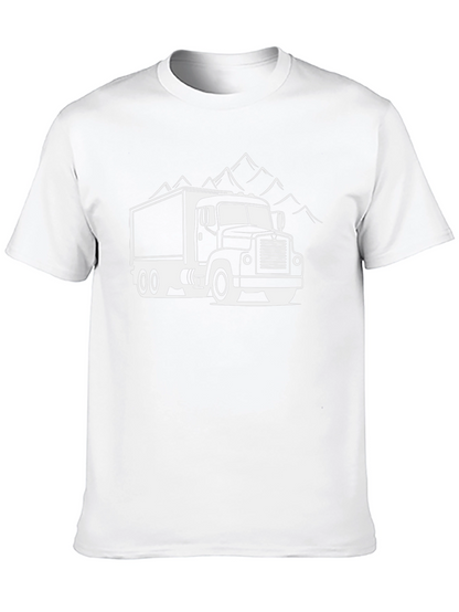 Truck and Mountain Graphic Tee - Black